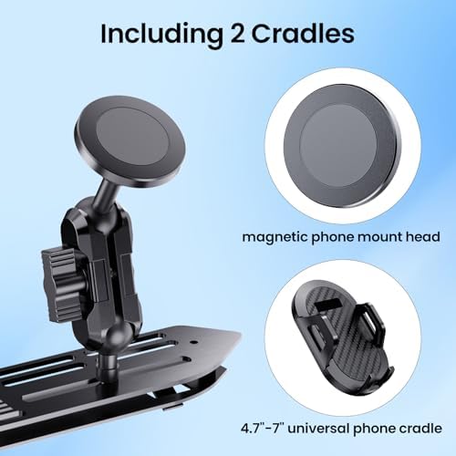 Stainless Steel Phone Mount for 2018-2023 Wrangler JL (NOT 4xe)&2020-2023 Gladiator Magnetic&Clamp Dual Heads All-Metal Shakeproof Original America Flag Design OEM Screws Dash Mount Install – Enhanced Compatibility and Speed