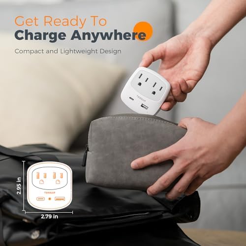 Ultimate TESSAN Type G UK Travel Plug Adapter with Dual USB Fast Charger Ports – Compact US to UK Power Converter for Effortless Global Connectivity in Scotland, London, Ireland, Kenya, Dubai & Qatar