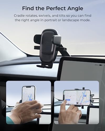 i Ottie Easy One Touch Signature CD Slot Car Phone Holder – Universal Smartphone Mount for i Phone, Google, Samsung, and More – Enhanced Stability, 360-Degree Viewing Angles, Quick One-Touch Access for Safe Driving
