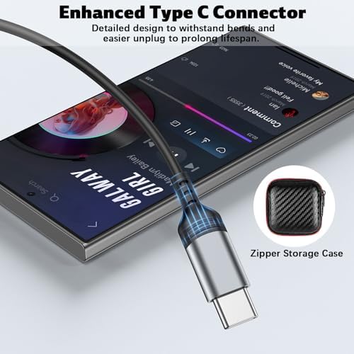 Premium USB C Noise-Canceling Earbuds with Microphone – Advanced In-Ear Headphones for i Pad A16, Galaxy Z Flip 7, Fold 6, S25, i Phone 16 Pro Max, Pixel 9 – Tangle-Resistant Magnetic Design for Exceptional Sound Clarity & Comfort – Ideal for Audiophiles Using i Phone & Android Devices