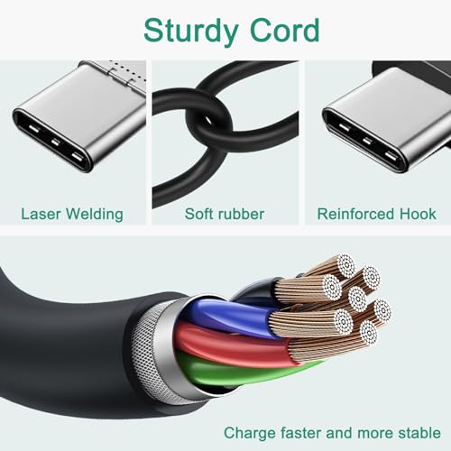 USB C to USB C Cable 2-Pack (1.8 m) – Fast Charging Type-C Charger for i Phone 15, Mac Book, i Pad & Android Devices – Enhanced Durability and Quick Data Transfer, Compatible with Nintendo Switch & More