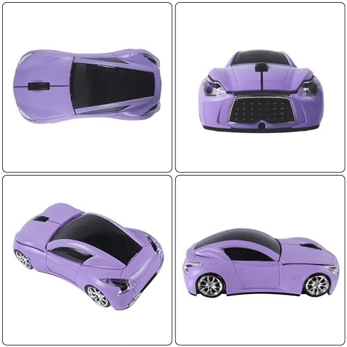 Sleek Yellow Wireless Car Mouse – Cool Sports Car Design for Enhanced Precision with 1600 DPI Optical Technology | Lightweight & Portable USB Receiver Mouse for Laptops, PCs, and Travel | Perfect Gift for Tech Lovers and Professionals
