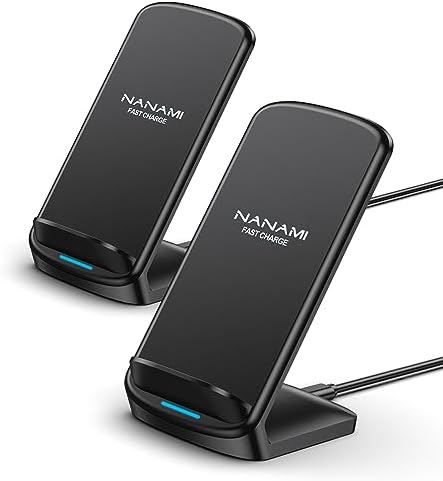 NANAMI Qi-Certified Fast Wireless Charging Stand – Ultimate Compatibility for Samsung Galaxy S25/S24/S23/S22/S21/S20 & i Phone 16/16 Pro/16 Pro Max/15/14/13 – Sleek Design, Rapid Power Delivery, and Adjustable Viewing Angles for a Seamless Charging Experience