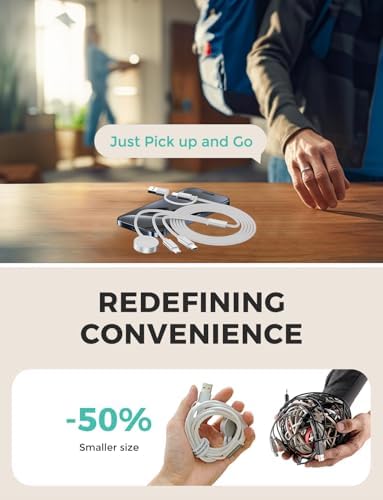 Versatile 3-in-2 USB C Charging Cable for Apple Watch and i Phone – 4 FT Multi-Device Fast Charger Compatible with Apple Watch Ultra/SE/10/9/8/7/6/5/4/3/2/1 & i Phone 16/15/14/Galaxy S23 – Lightweight Travel Essential for Efficient Power-Up Solutions