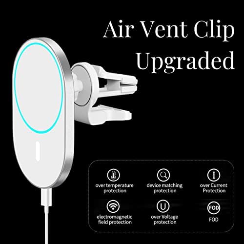 Aporia Mag Safe Car Cup Holder Charger – 15 W Fast Wireless Charging Mount with Adjustable Arm & 360° Rotation for i Phone 12+ | Ultimate Driving Accessory for Effortless Connectivity and Enhanced Convenience on the Road