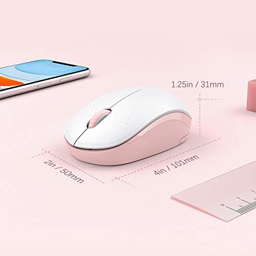 Light Blue Wireless Mouse – Ultra-Quiet 2.4 GHz Noiseless Computer Mouse with USB Receiver for Seamless Windows Experience – Portable, Ergonomic Design for Home, Office, or Travel