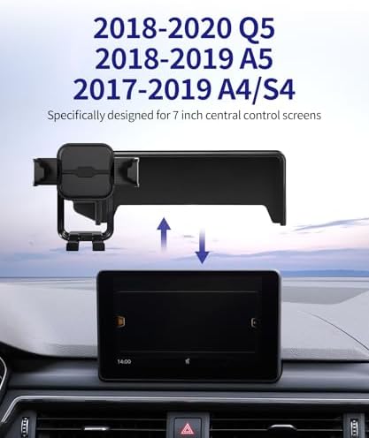 Car Phone Holder for 2021-2025 Audi Q5/2020-2025 A5/S5/RS5/20-25 A4/S4, 360° Rotation, 10.1 inch Screen Fixed Clip, Auto Accessories Navigation Bracket – Enhanced Compatibility and Speed