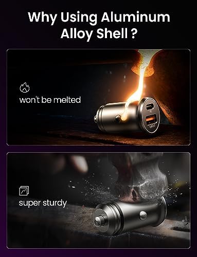 LISEN 54 W Dual Port Super Fast Car Charger for i Phone 16 & Samsung Galaxy S25 Ultra – 35-Minute Rapid Charge with Durable Alloy Design – Universal Compatibility for All Devices – Perfect for Road Trips and Daily Commutes