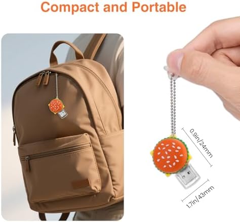 Delightful 64 GB Hamburger-Shaped USB Flash Drive – Quirky Novelty Thumb Drive for Unique Data Storage Solutions, High-Speed Transfer & Broad Compatibility for PCs and Laptops