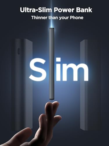 Ultra-Slim Aioneus Mag Safe Portable Charger – 5000 m Ah Magnetic Power Bank for i Phone 16/15/14/13 & Samsung S23/S24/S25 – 20 W Maximum Fast Charging, Enhanced Grip with 2-in-1 Cable for Wireless & Wired Needs – Perfect Travel Companion with Overheat Protection & Compact Design