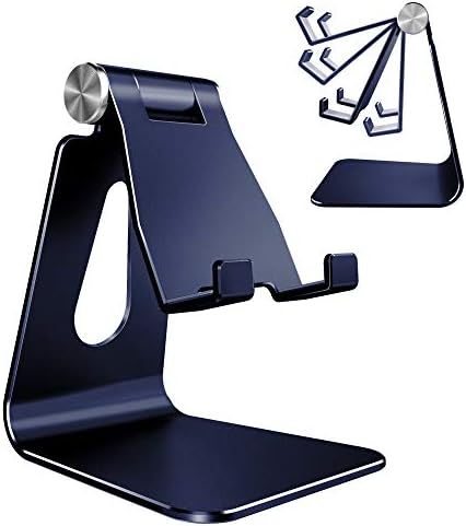 CreaDream Adjustable Cell Phone Stand, Phone Stand, Cradle, Dock, Holder, Aluminum Desktop Stand Compatible with Phone 13 12 Pro Max Charging, Accessories Desk, All Mobile Phones, Sierra Blue – Enhanced Compatibility and Speed