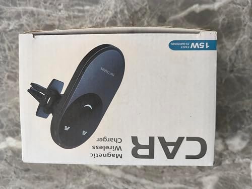 Mag-Safe Wireless Car Charger for i Phone 14/13/12 Series – Fast Auto-Alignment Air Vent Mount with Magnetic Stability, Stylish Blue Design for Effortless Charging on the Go – Essential Car Accessory for Seamless Navigation and Connectivity