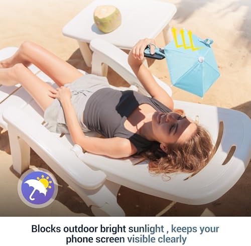 Magnetic Cell Phone Umbrella for Sun,Universal Cute Phone Sunshade Shield Cover with 360°Adjustable & Rotatable Phone Ring,Outdoor Anti-reflective Phone Sun Visor for Magsafe Cell Phone/Android/Kindle – Enhanced Compatibility and Speed