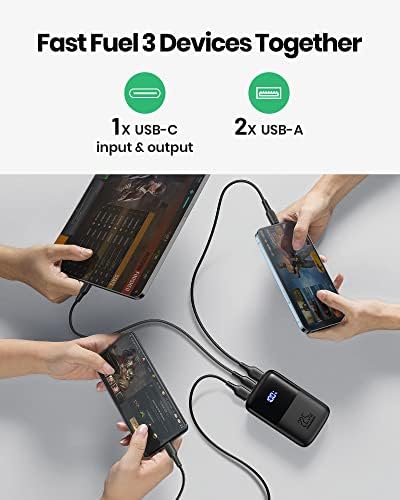 INIU 10,000 m Ah Ultra-Compact Power Bank – Smallest 22.5 W Fast Charger with Dual USB-C Inputs/Outputs, Triple Device Charging, & Integrated Phone Holder – Ultimate Compatibility with i Phone 16/15/14/13/12, Samsung S23, Google Devices, & More – Perfect for Travel & Daily Use