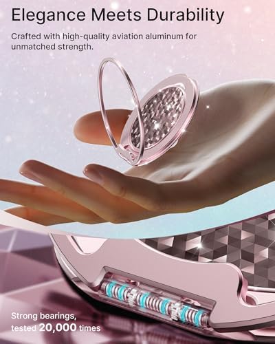 Glamour Pearl Magnetic Phone Grip Holder with Adjustable Kickstand – Ultimate Versatile Smartphone Accessory for i Phone, Android & Kindle – Secure Hands-Free Viewing & Stylish Design – Includes Magnetic Adapter for Effortless Compatibility and Enhanced Usability