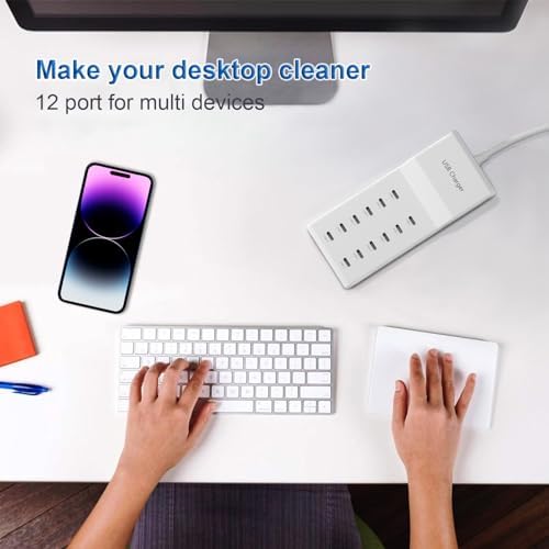 50 W High-Speed USB Charging Station with 12 Type-C Ports – Ultimate Multi-Device Power Hub for i Phone 13/14/15/16, Tablets, Smartwatches, and More – Fast, Efficient, and Safe Charging Solution for Home, Office, and Travel
