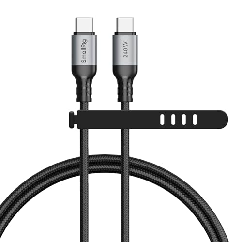 SMALLRIG 240 W USB-C Fast Charging Cable (3.28 ft) with LED Power Indicator – High-Speed PD 3.1 Compatibility for i Phone 16, Samsung S23, Mac Book Pro – Durable, Versatile, and Efficient Charging Solution for All Devices