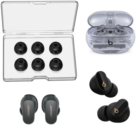 Experience Unmatched Comfort with Premium Memory Foam Ear Tips for Beats & Bose – Anti-Slip, Noise-Isolating Design for Pain-Free Listening – Includes 3 Pairs (Large) for Customized Fit and Enhanced Sound Quality – Perfect for Active Lifestyles and Long Listening Sessions