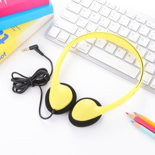 Bulk 20 Pack Classroom Headphones for Kids and Teens – Sturdy Wired On-Ear Audio Gear in Vibrant Colors for Optimal Learning in Schools, Libraries, and Home Study – Universally Compatible with Tablets, Laptops, and More for Seamless Connectivity