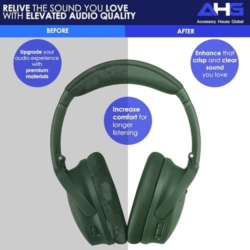 Ultimate Comfort Upgrade Kit: Premium Replacement Ear Pads & Headband Cushions for Bose Quiet Comfort 2023 Models (QC45, QCSE, QC35 II) – Easy DIY Installation in Elegant White Smoke for Superior Sound Quality and Long-lasting Durability