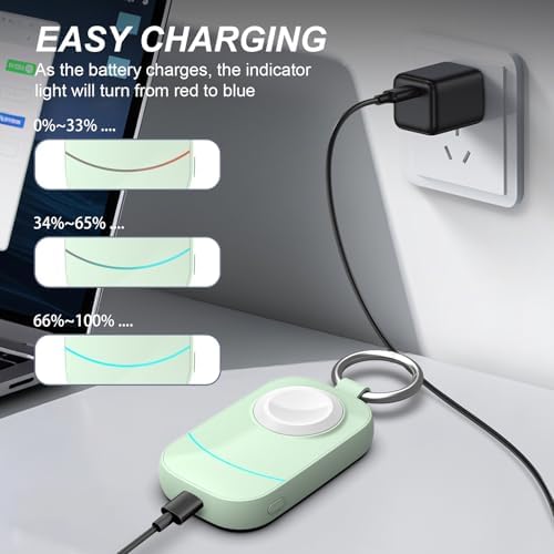 Portable Keychain Charger for Apple Watch – 2500 m Ah Fast Wireless Power Bank for Series 10, 9, SE & Ultra 2 – Essential Travel Companion for Effortless Charging Anytime, Anywhere – Lightweight, Durable, and User-Friendly Design for Active Lifestyles – Versatile Smartwatch Charging Solution