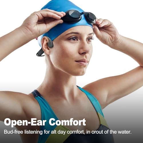Revolutionary IP68 Waterproof Bone Conduction Headphones – Bluetooth 5.4 Enabled Underwater Audio Device with 32 GB Internal Memory and Open-Ear Design for Enhanced Safety and Comfort for Athletes and Swimmers