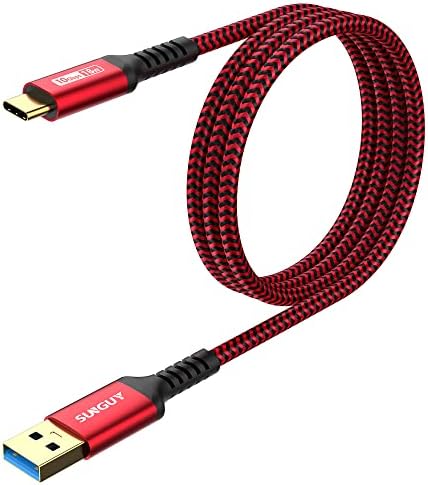 SUNGUY USB C Android Auto Cable 1FT[5Pack], 10Gbps USB C 3.1 Gen2 USB A to USB C Data Transfer Cable, 3A Fast Charging USB Type C Cord for iPhone 16 15 Pro/Pro Max/Plus, Samsung Galaxy S24, Pixel – Enhanced Compatibility and Speed