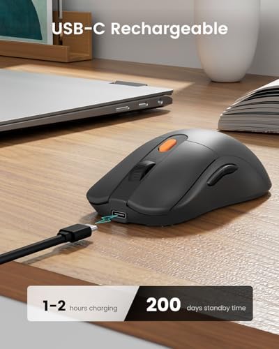 Proto Arc Rechargeable Wireless Mouse Jiggler – USB-C Slim Portable Device Mover for Laptop, Mac, i Pad & PC – Stay Active and Productive Effortlessly – Ideal for Multitasking & Presentations – Enhanced Compatibility & Long-Lasting Power