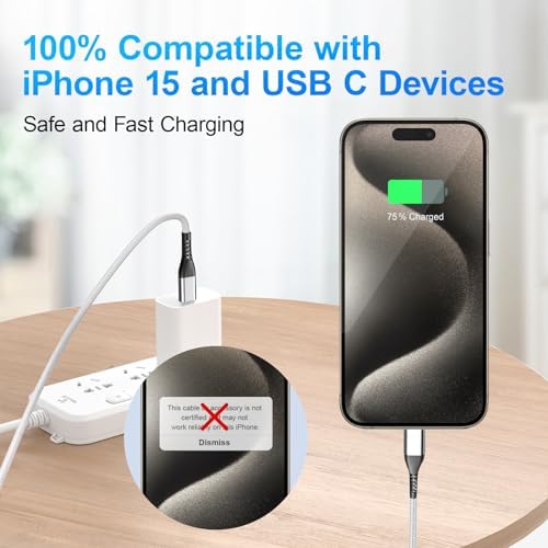 Dayaoncy 30 W USB-C Fast Charger for i Phone 15 Pro Max & Samsung Devices – 10 FT Durable Nylon Charging Cable Included, Ultra-Fast Power Boost with Advanced Safety Features, Compact Wall Adapter for On-the-Go Convenience, Perfect for Modern Lifestyles