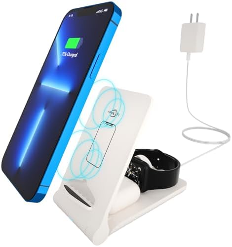3-in-1 Wireless Charging Hub | Foldable 15 W Fast Charger for i Phone 14/13/12/11/Pro/Max, Air Pods Pro & i Watch | Compact PD 20 W Power Station for Instant Device Recharge | Sleek White Design Perfect for Home & Office Efficiency | Ultimate Compatibility for Modern Tech Users