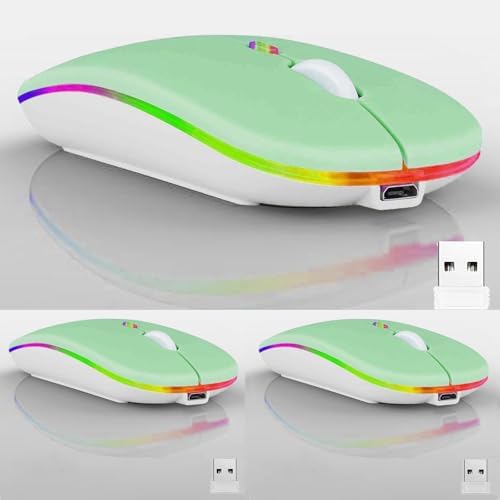 Seamless Productivity with 3 Pack Rosy Glow Red Wireless Bluetooth Mouse – Rechargeable, Silent, and Slim Dual Mode Mice for Laptop, Desktop, i Pad, and Mac – Perfect for On-the-Go Professionals and Students