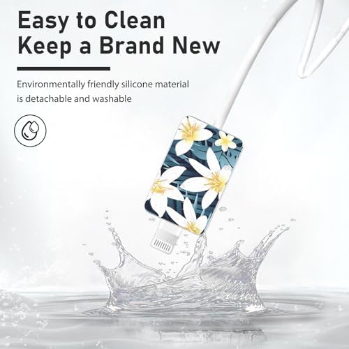 Charming Flower Butterfly Cable Protector for i Phone Chargers – Stylish Bright Blue Data Cable Saver for i Phone 11, 12, 13, 14 Pro Max, XS, XR, X, 7 & 8 Plus – Durable Cord Shield Enhancing Lifespan & Connection Reliability – Perfect i Phone Charger Accessory for Everyday Use