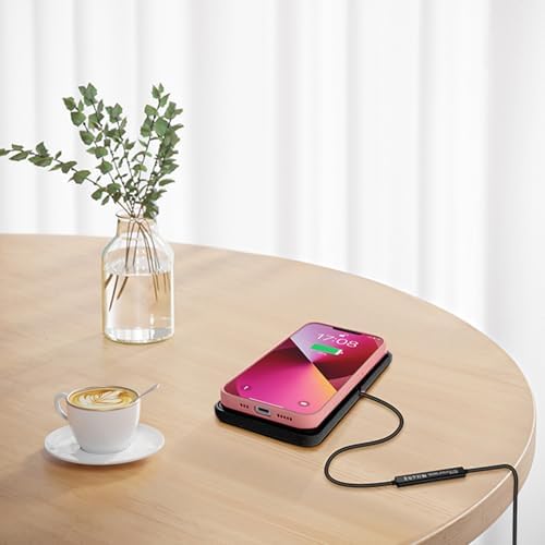 Fast Wireless Car Charger Pad by SANMIDO – Cordless Non-Slip Charging Mat for i Phone 11/12/14/15 & Galaxy S21/S22/S23/S24 – Enhanced Compatibility for Effortless On-the-Go Charging – Sleek Design for Secure Use in Any Vehicle