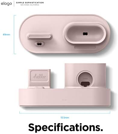 elago 3 in 1 Charging Station for Apple Devices – All-in-One Dock for i Phone, Apple Watch Series 10/9/8/7/6/5/4/3/2/1/SE, and Air Pods Pro/3/2/1 – Sleek, Space-Saving Design with Enhanced Speed and Compatibility (Original Cables Required) – Perfect for Home or Office Use