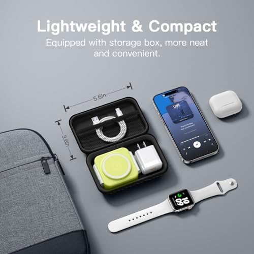 Magnetic 3-in-1 Travel Charging Station for Apple Devices – Ultra-Fast Wireless Charger for i Phone 16/15/14/13/12/Pro/Max/Mini, Air Pods Pro/Wireless, and Apple Watch Series Ultra/SE/10/9/8/7/6/5/4/3/2 – Compact Foldable Design for Ultimate Portability and Compatibility, Ideal for Busy Professionals and Travelers Seeking Efficiency and Style