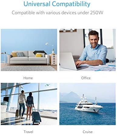 Versatile 250 W International Travel Power Adapter – Efficient 220 V to 110 V Voltage Converter with 4 Fast-Charging USB Ports and Global Plug Compatibility for US, AU, EU, UK, India & South Africa – Essential Power Solution for World Travelers and Business Professionals