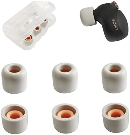 Upgrade Your Listening Experience with Memory Foam Ear Tips for Sony WF-1000 XM4, XM5 & Link Buds S – Superior Comfort & Sound Isolation – 3 Pairs Medium Black – Essential Replacement Accessories for Enhanced Audio Performance and Secure Fit