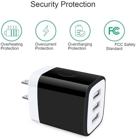 18 W Fast Charger Adapter with 3-Port USB Wall Plug – Ultimate Multi-Device Charging Solution for i Phone 16 to 6, Samsung & Android – Compact, High-Speed Performance with Enhanced Safety Features