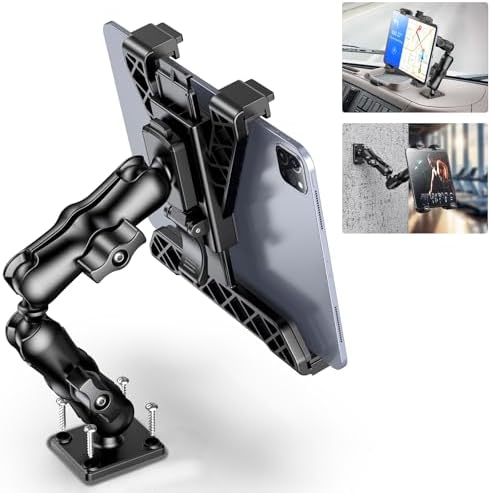 OHLPRO Heavy-Duty Adjustable Tablet Car Mount for i Pad, i Pad Mini & Samsung Galaxy – Ultimate Versatile Holder for 7″-11.5″ Tablets – Secure Dash, Wall, or Desk Installation for Hands-Free Navigation & Productivity Enhancement