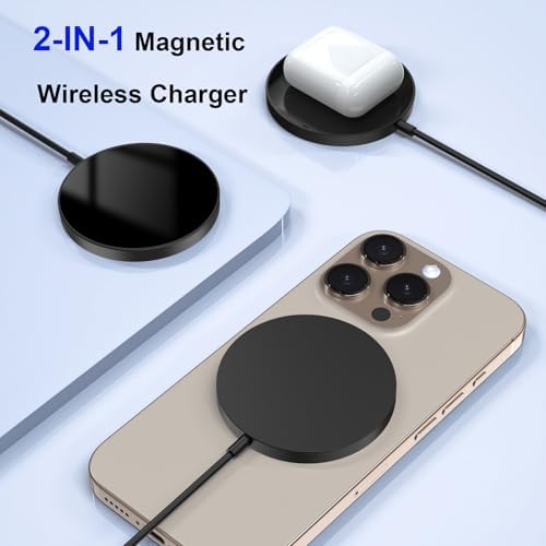 Enhance Your Charging Experience with the Premium 15 W Mag Safe Wireless Charger – LCD Display, Magnetic Fast Charging Pad for i Phone 12-16 Series, Sleek Glass Design, USB-C Port, Perfect for On-the-Go Power Solutions