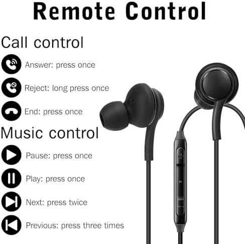 Urban X OEM 2021 Stereo Headphones for Samsung Galaxy S20 Ultra 5 G – Durable Braided Cable with Inline Microphone, USB-C Connectivity, Stylish Black Design, Enhanced Sound Quality, US Version with Warranty for Ultimate Audio Experience