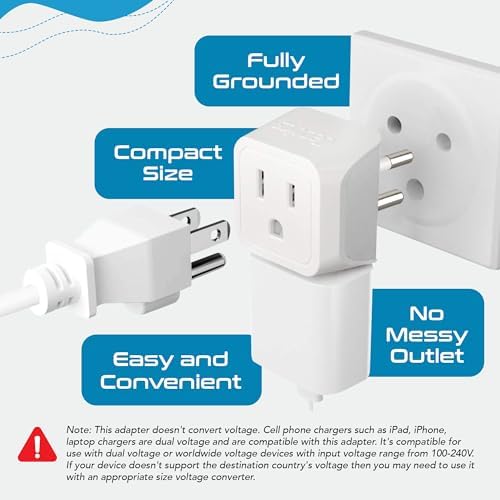 Ultimate Universal Travel Adapter: 35 W Fast Charging Power Converter with PD & QC 3.0, Dual USB-C & Triple USB Ports for Seamless Global Connectivity – Compatible with Type A, C, G, I Outlets for Effortless Charging Across EU, US, UK & Beyond – Perfect Travel Companion for Modern Explorers