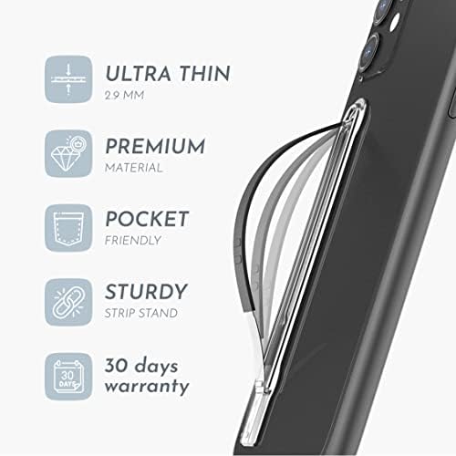 Ultra Slim Sleek Grip Premium: Versatile Swappable Phone Grip & Stand for i Phone and Android – Lightweight Space-Grade Design with Dual Viewing Angles, Quick Installation, and Enhanced Durability – Perfect for On-the-Go Photography and Hands-Free Viewing
