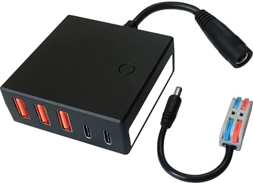 High-Efficiency 12 V to 5 V USB Step Down Converter – Versatile Multi-Port 24 V Power Adapter for Rapid Device Charging – DC 8 V-30 V Buck Module with Type-C Output, 12 A/60 W Capacity for Optimal Power Management and Seamless Device Compatibility