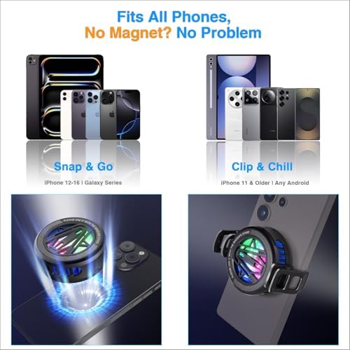 Maledan Advanced Magnetic Wireless Charger with Cooling Technology – 15 W Qi2 Fast Charging Pad for i Phone & Samsung Galaxy – Enhanced Performance Cooling Fan for Gaming & Streaming, Silent Operation, and Unmatched Durability – Ultimate Solution for Overheating Prevention and Optimal Device Health