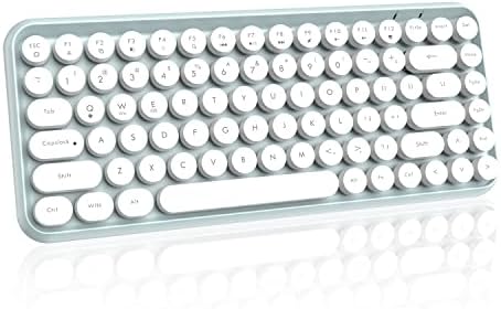 FELICON Retro Mini Wireless Bluetooth Keyboard – Portable 84-Key Typewriter Design for Android, i Pad, Windows & PC – Perfect Companion for Home & Office with Enhanced Compatibility and Rechargeable Battery