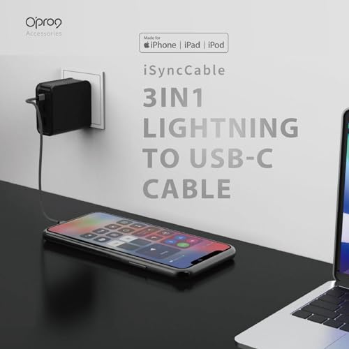 Opro9 USB C to Lightning Fast Charging Cable Trio (1/3/6 FT) – 30 W Power Delivery, Apple MFi Certified, Durable Nylon Braided Cord for i Phone 14, 13, 12, 11 Pro Max, XR, XS, 8 and More – Ultimate Flexibility and Speed for On-the-Go Charging
