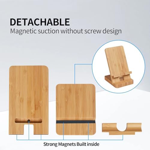 Versatile Solid Wood Phone Stand – Premium Desktop Holder for All Phone Types, Non-Slip Design with Sleek Black Finish, Ideal for Home & Office Use, Enhancing Productivity and Style