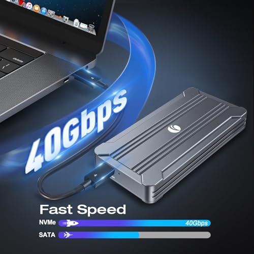 High-Speed M.2 NVMe SSD Enclosure with USB C Adapter – 10 Gbps Transfer Rate, UASP & Trim Support for M-Key (B+M Key) SSDs (2230/2242/2260/2280) – Portable, Durable Solution for Data Backup & Storage Expansion