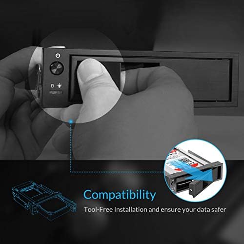 ORICO 5.25 Trayless Hot Swap Mobile Rack for 3.5-Inch SATA SSD and Hard Drives – Effortless Drive Exchange and Enhanced Compatibility for Streamlined Data Management